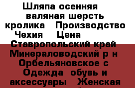 Шляпа осенняя -  валяная шерсть кролика . Производство Чехия  › Цена ­ 3 500 - Ставропольский край, Минераловодский р-н, Орбельяновское с. Одежда, обувь и аксессуары » Женская одежда и обувь   . Ставропольский край